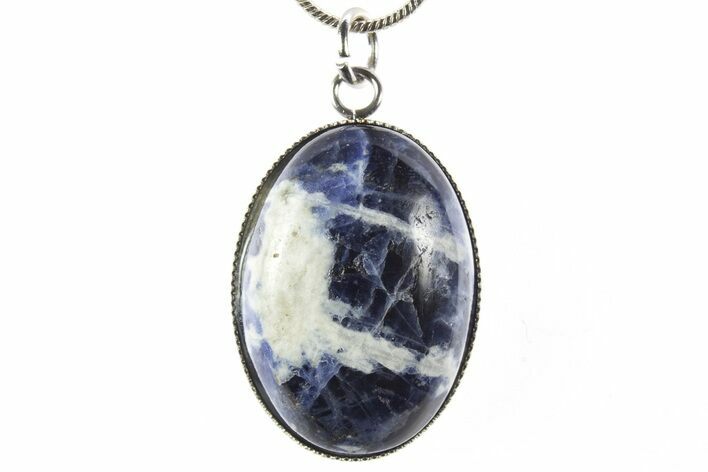 Polished Sodalite Pendant (Necklace) - Includes Chain #327650